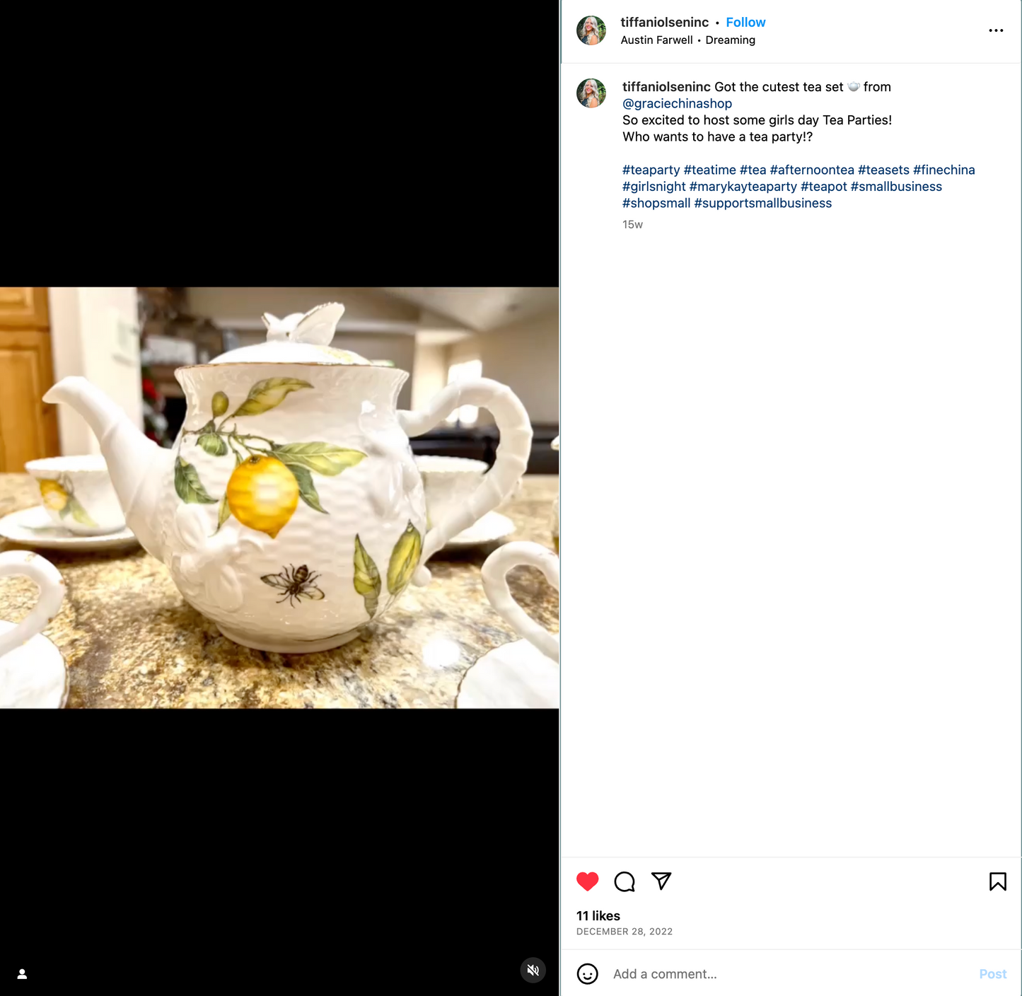 Lemon Bee Fine Porcelain Teapot