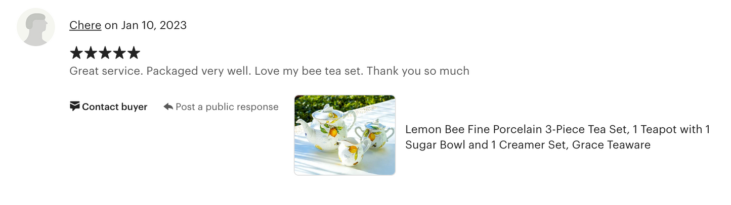 Lemon Bee Fine Porcelain Tea Set