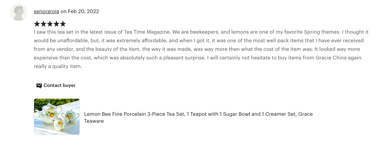 Lemon Bee Fine Porcelain Tea Set