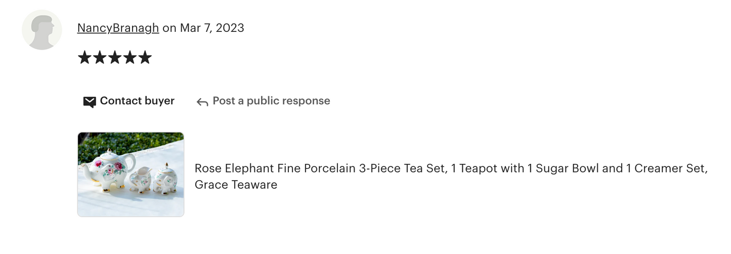 Rose Elephant Fine Porcelain Tea Set