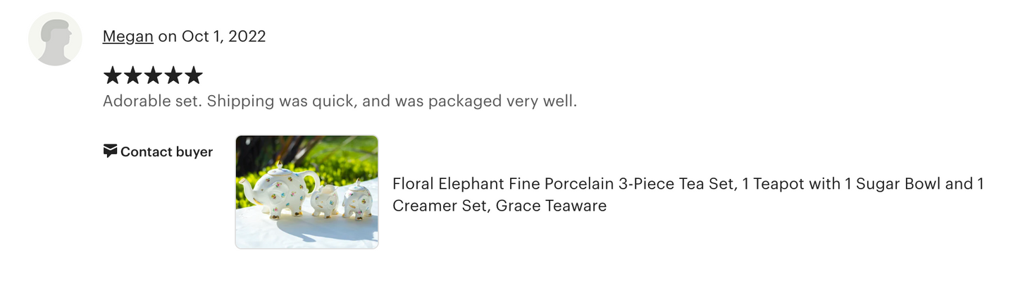 Floral Elephant Fine Porcelain Tea Set