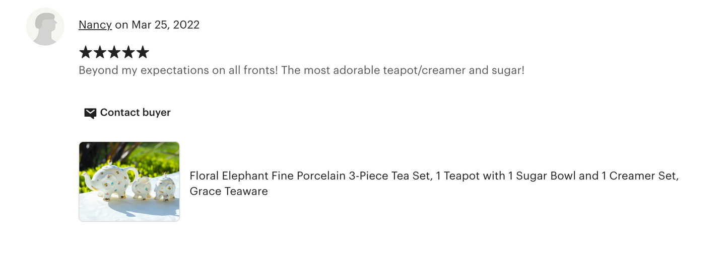 Floral Elephant Fine Porcelain Tea Set
