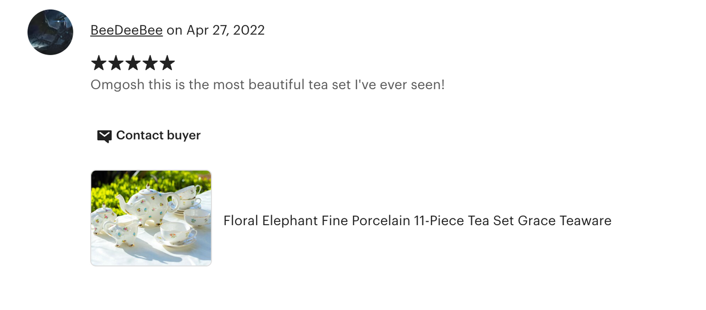 Floral Elephant Fine Porcelain Tea Set