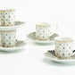 Gift Boxed Black Josephine Stripes and Dots 3oz Espresso Cups and Saucers