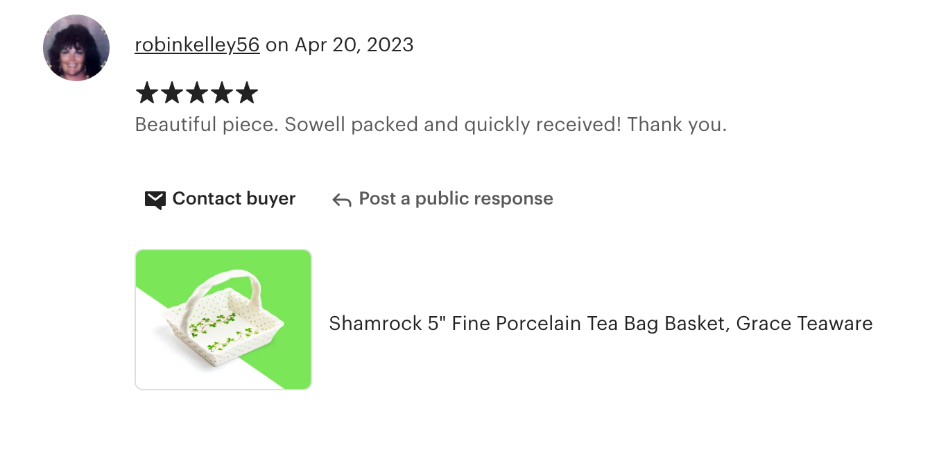 Shamrock 5" Fine Porcelain Tea Bag Basket