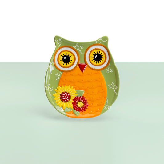 sunflower owl platter