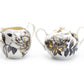 Grace Teaware Black Gold Peony Fine Porcelain Sugar & Creamer Set