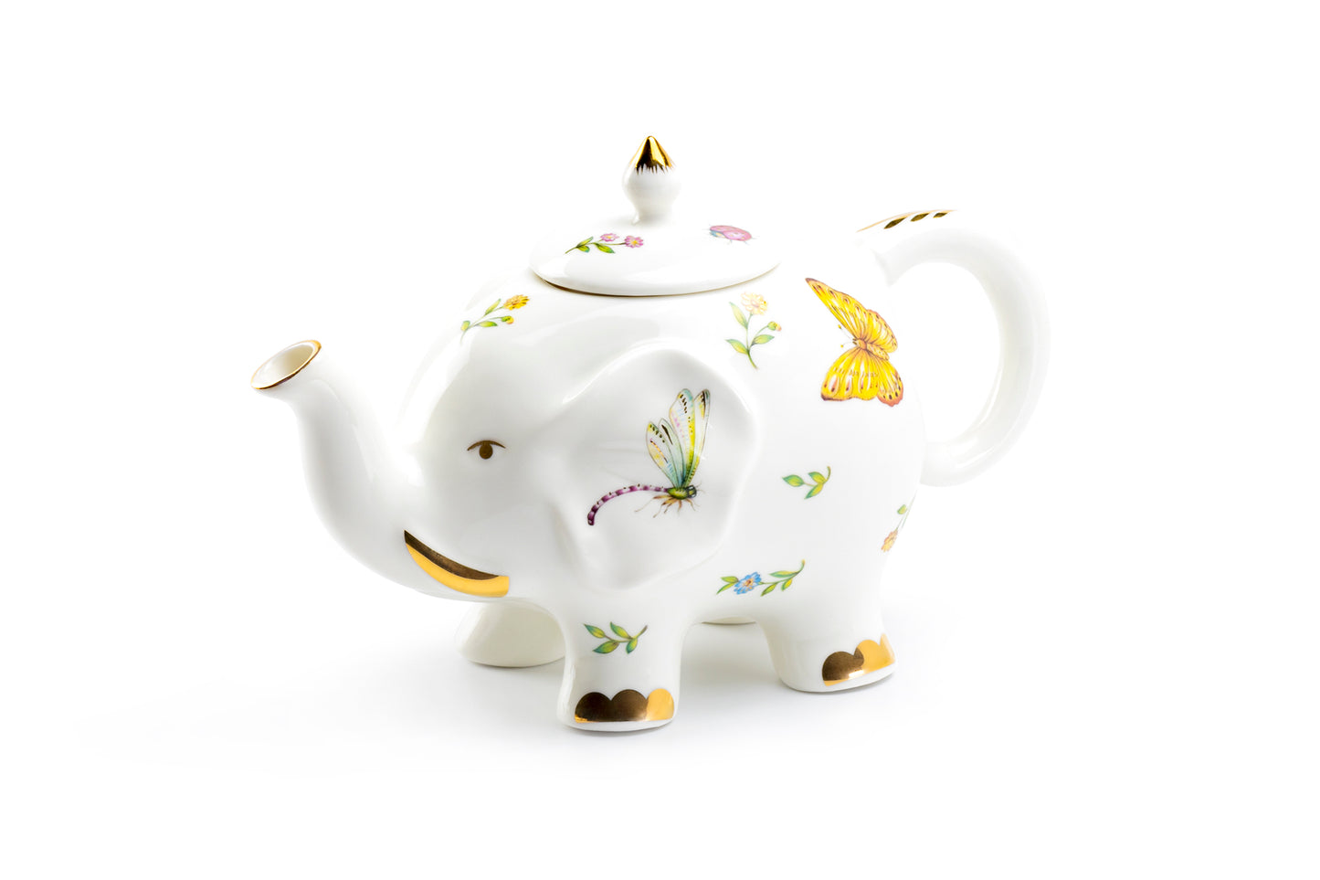 Grace Teaware Flower Garden Elephant Fine Porcelain Teapot