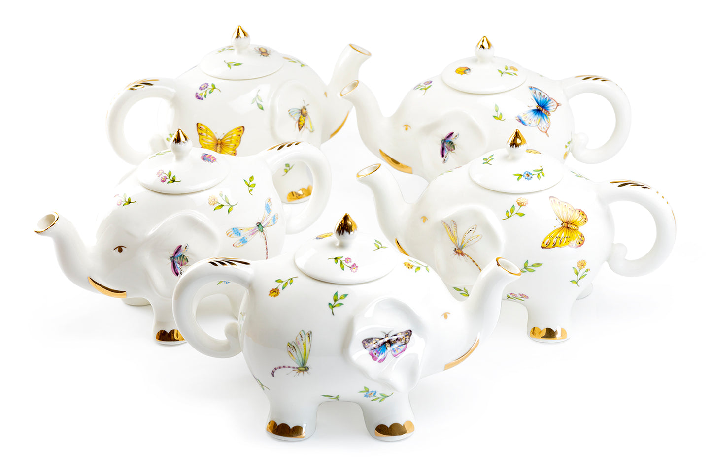 Summer Garden Elephant Fine Porcelain Tea Set