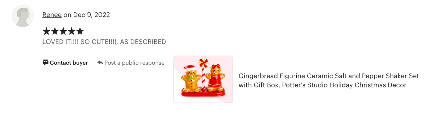 Gift Boxed Gingerbread Figurine Salt and Pepper Shaker Set