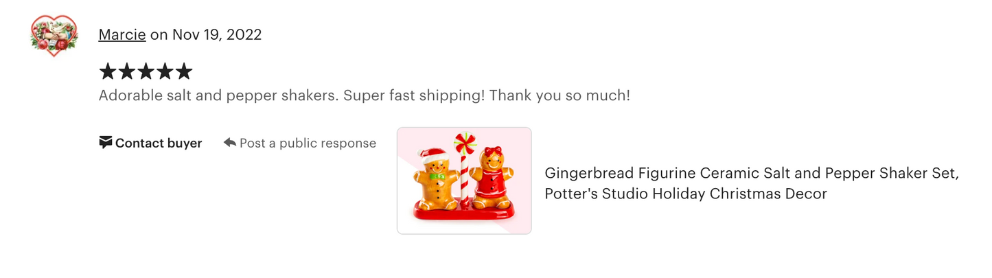 Gift Boxed Gingerbread Figurine Salt and Pepper Shaker Set
