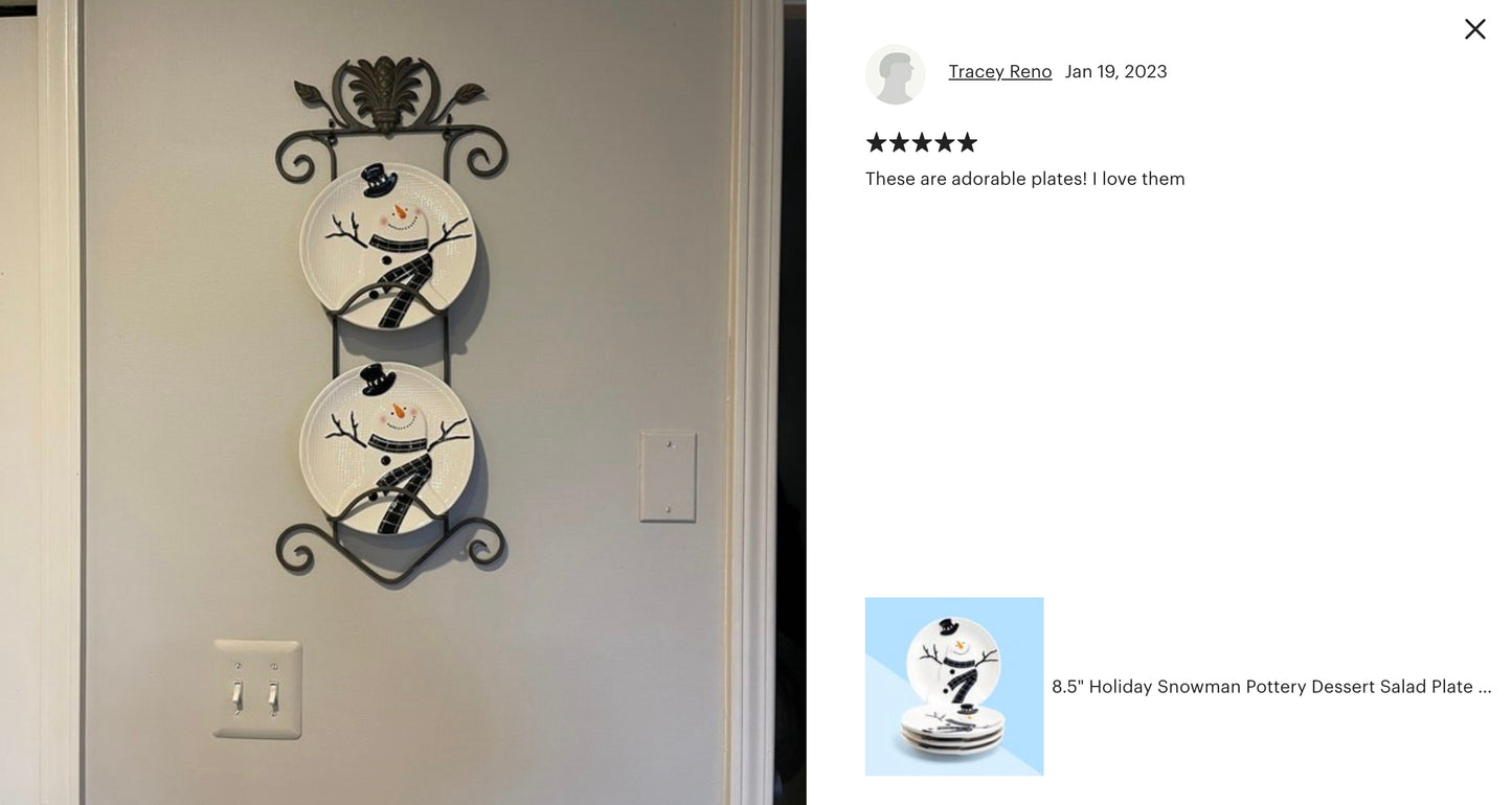 Happy Snowman Dessert/Salad Plate