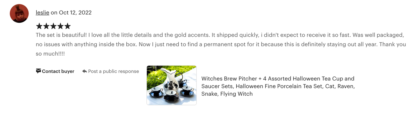 Witches Brew Pitcher + 4 Assorted Halloween Tea Cup and Saucer Sets - Ver. A
