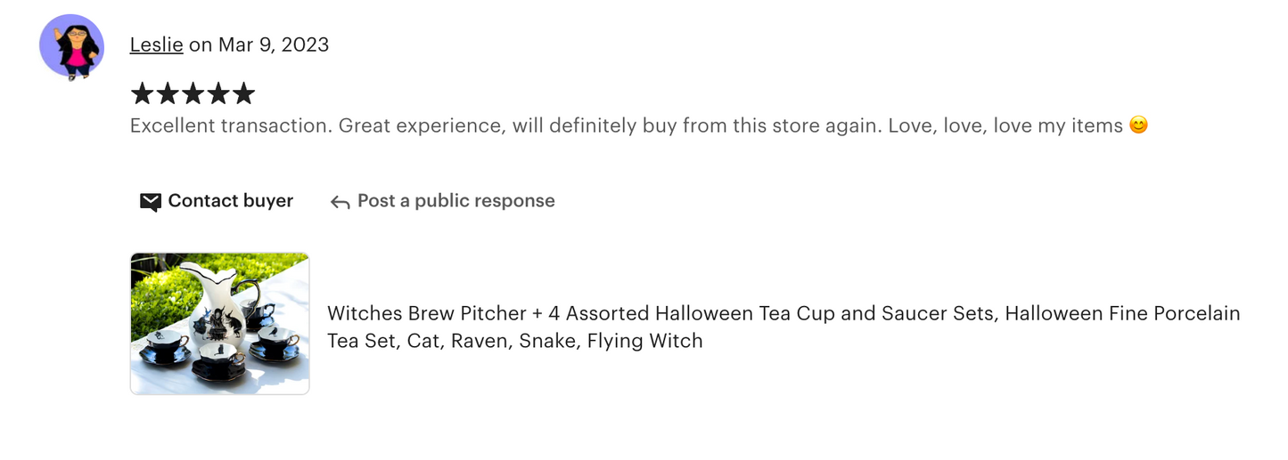 Witches Brew Pitcher + 4 Assorted Halloween Tea Cup and Saucer Sets - Ver. A