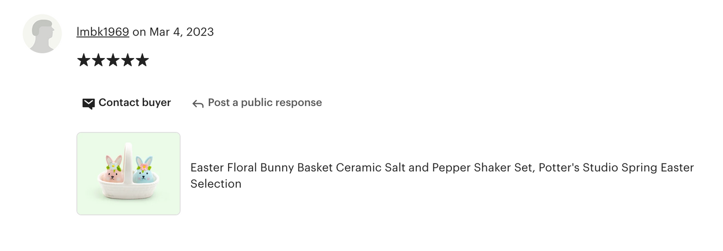 Floral Bunny Basket Ceramic Salt and Pepper Shaker Set