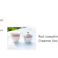 Red Josephine Stripes and Dots Fine Porcelain Sugar & Creamer Set