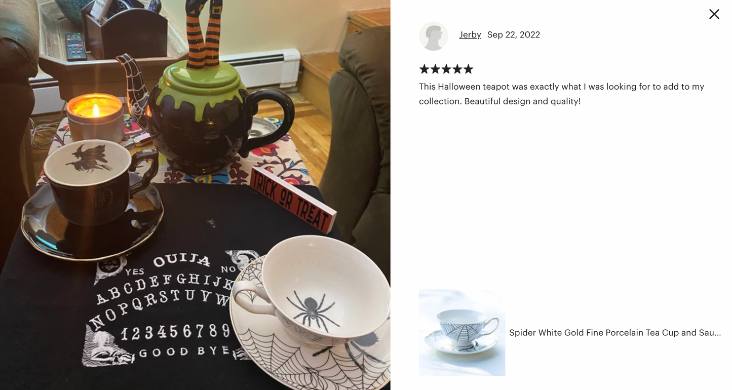 Spider White Gold Tea Cup and Saucer