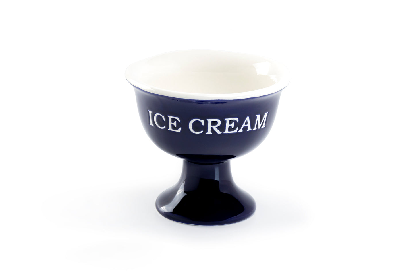 Terramoto Ceramic American Navy Blue Footed Ice Cream Bowl