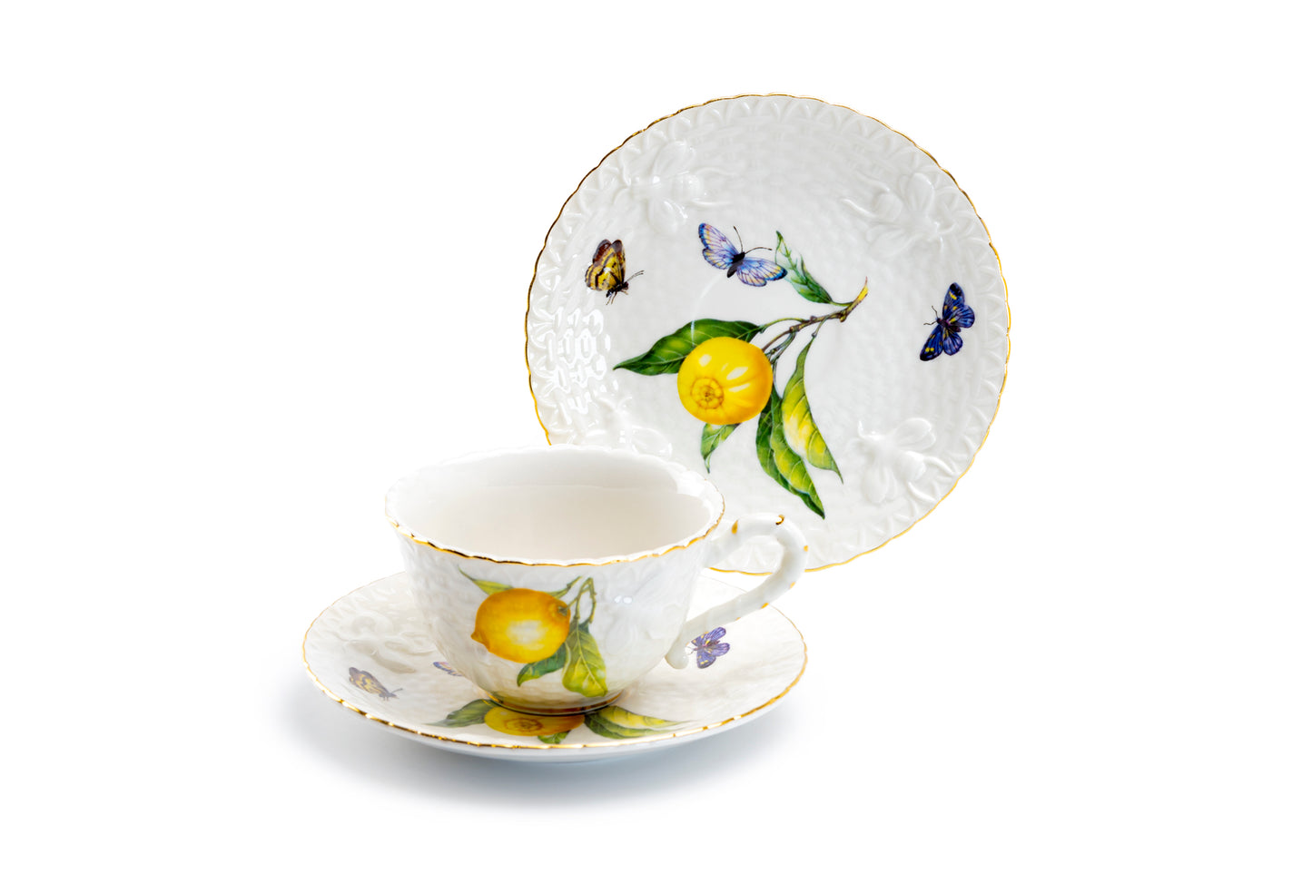 Grace Teaware Lemon Bee Fine Porcelain Cup and Saucer Set