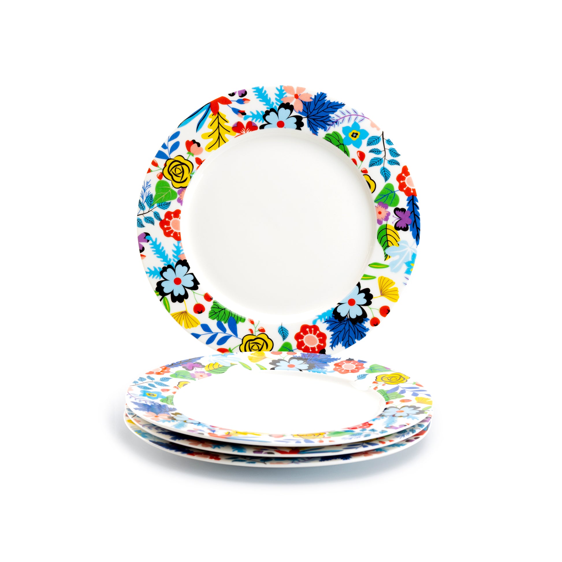 Stechcol Gracie China 7.5" Mad Hatter Fine Porcelain Dessert Plate Set of 4