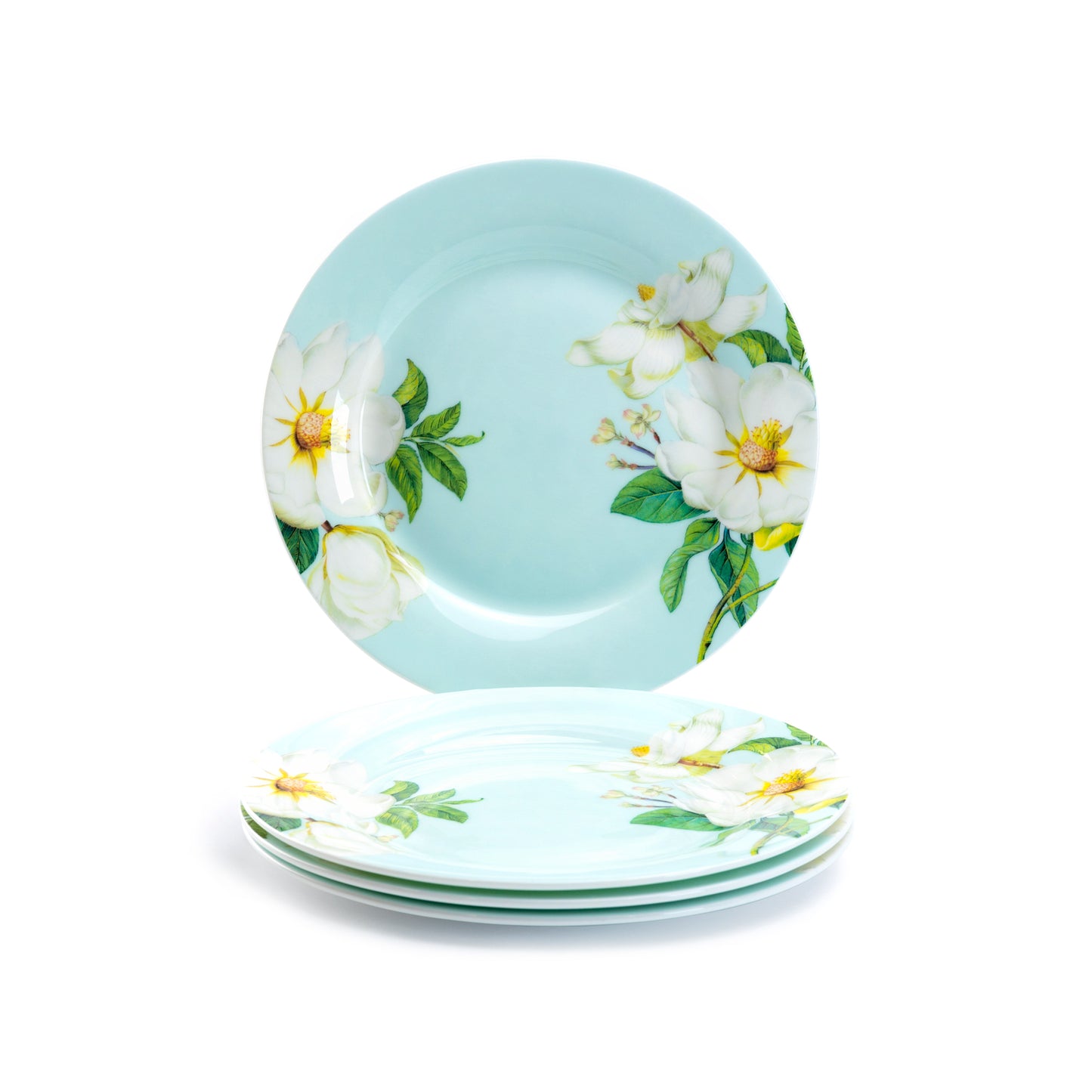 Gracie Bone China Magnolia Dessert Plate Set