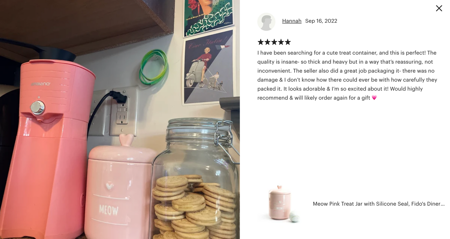 Meow Pink Treat Jar