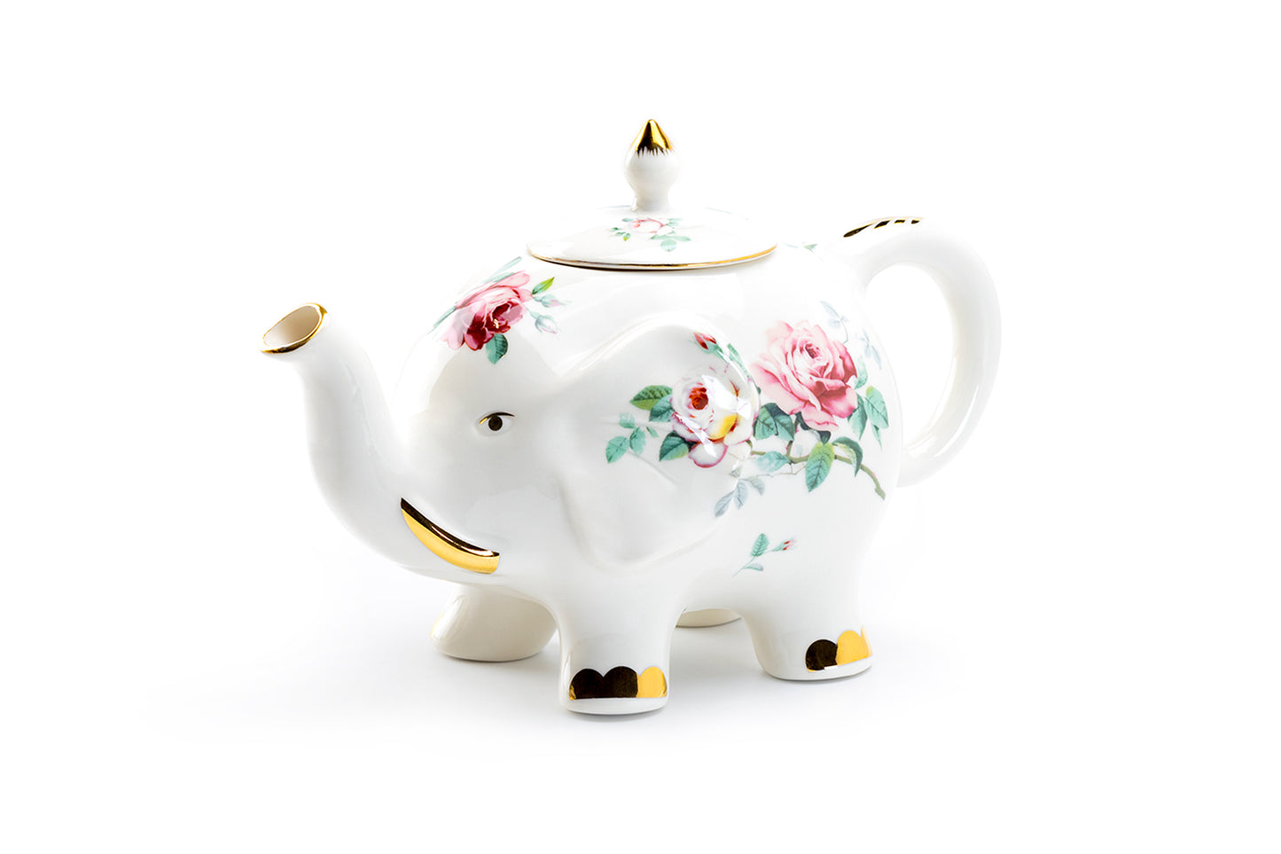 Grace Teaware Rose Elephant Fine Porcelain Teapot