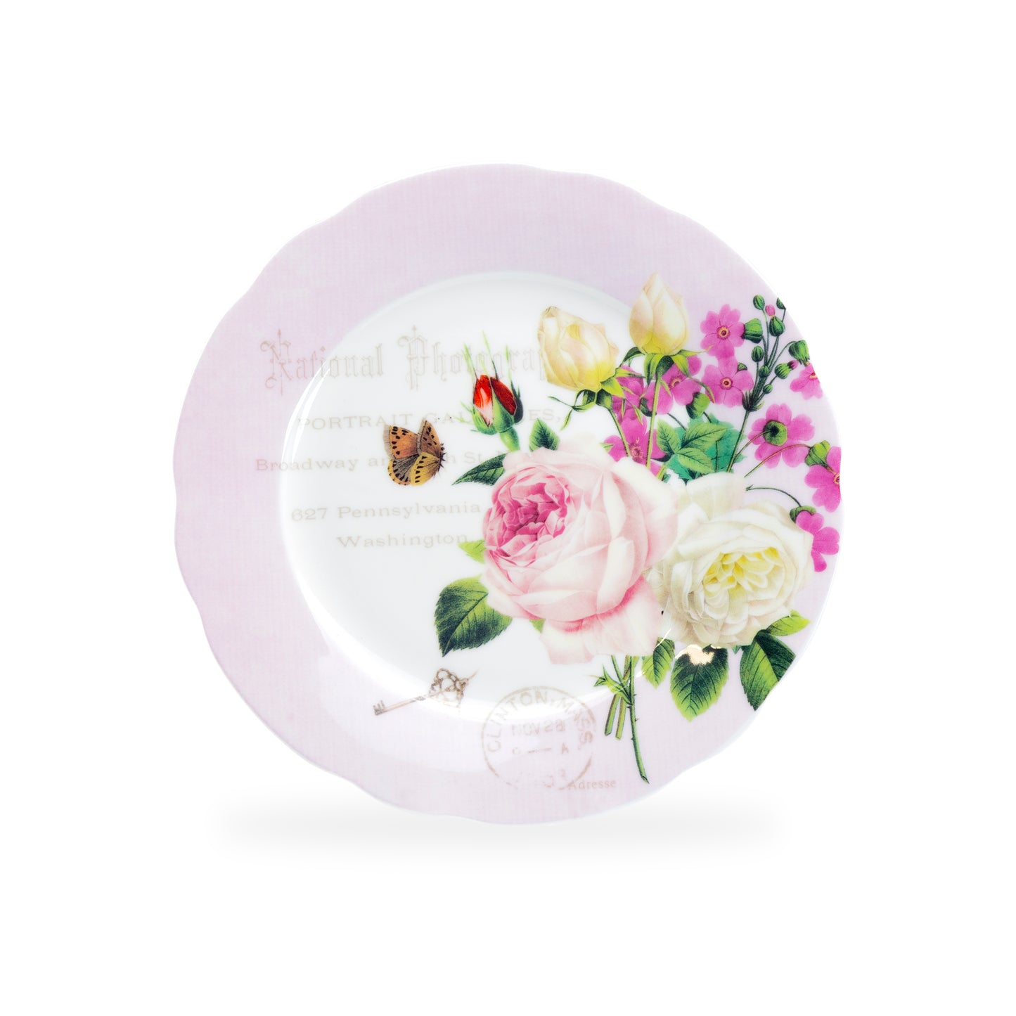 Stechcol Gracie Bone China 7.5" Rose Garden Bone China Dessert Salad Plate