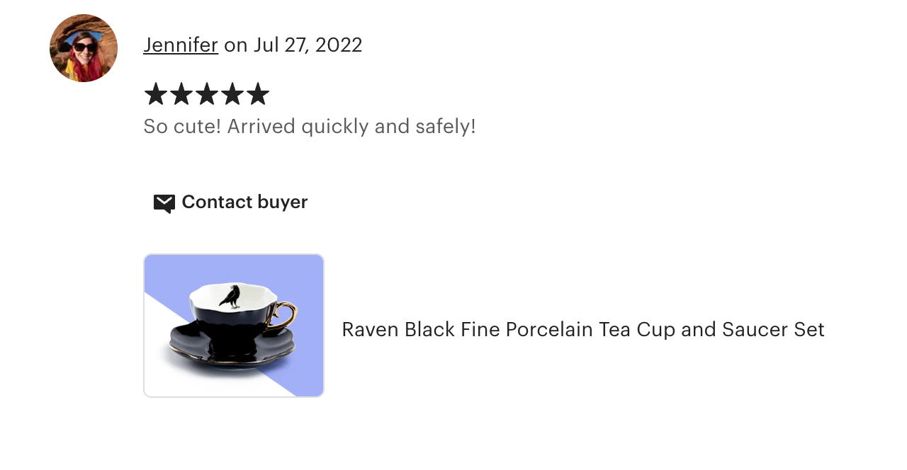 Raven Black Gold Tea Cup and Saucer