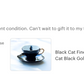 Black Cat Black Gold Tea Cup and Saucer