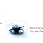 Witchy Crystal Ball Astrology Black Gold Tea Cup and Saucer