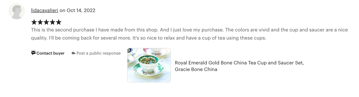 Royal Emerald Gold Bone China Tea Cup and Saucer