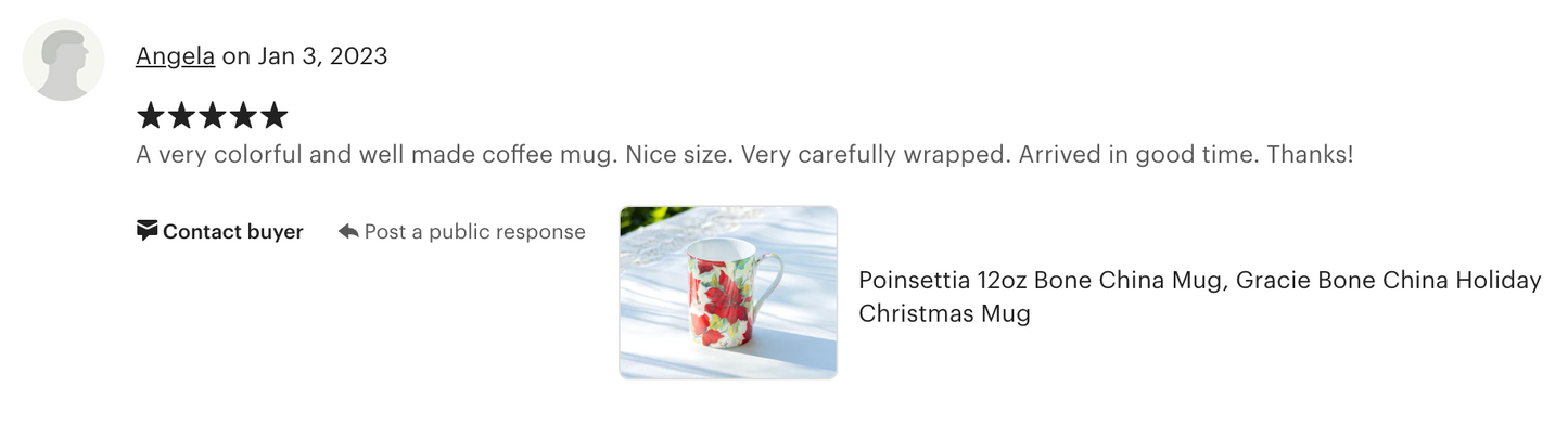 Poinsettia Bone China Mug