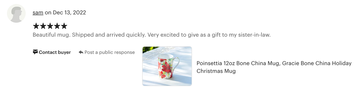 Poinsettia Bone China Mug