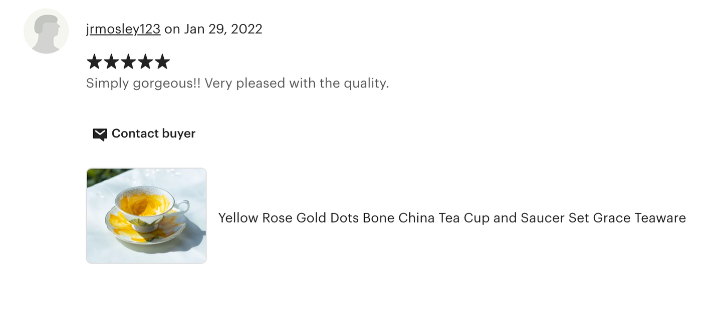 Yellow Rose Gold Dots Bone China Tea Cup and Saucer