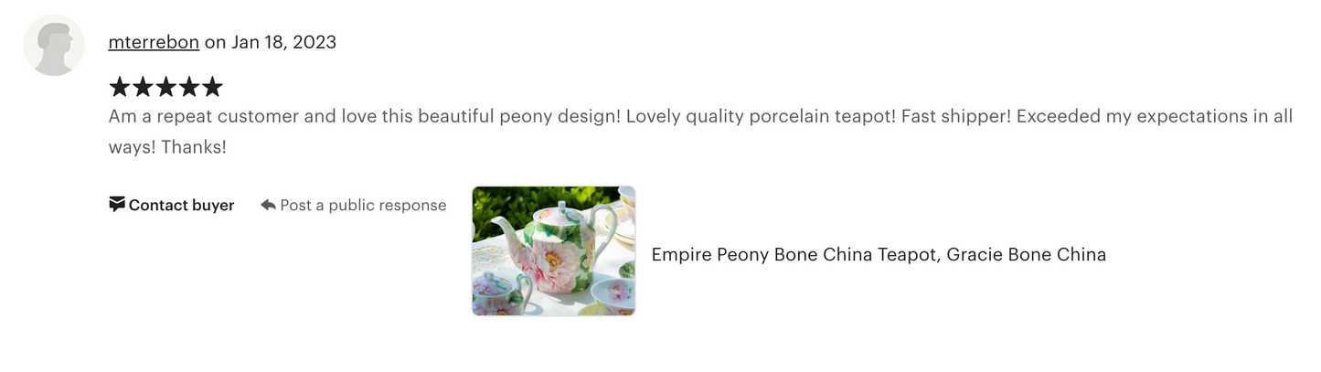 Empire Peony Bone China Teapot