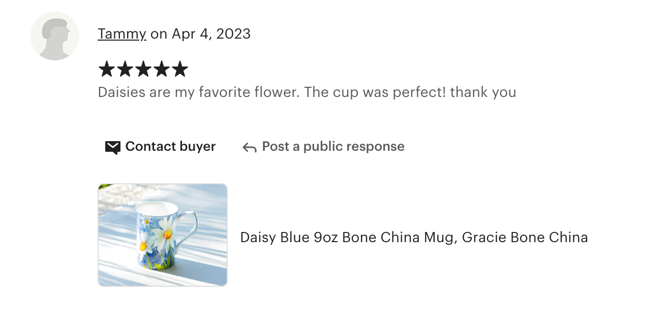 Daisy Blue Bone China Mug