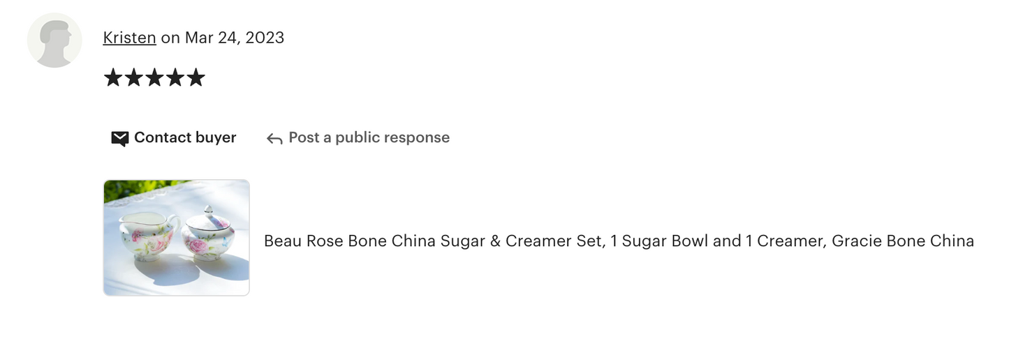 Beau Rose Bone China Sugar & Creamer Set