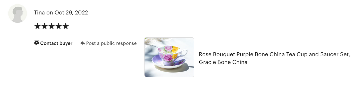 Rose Bouquet Purple Bone China Tea Cup and Saucer