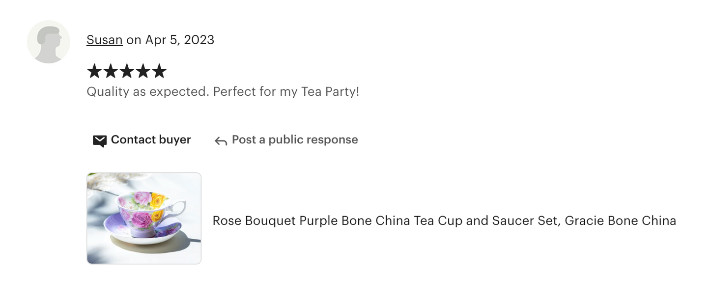 Rose Bouquet Purple Bone China Tea Cup and Saucer