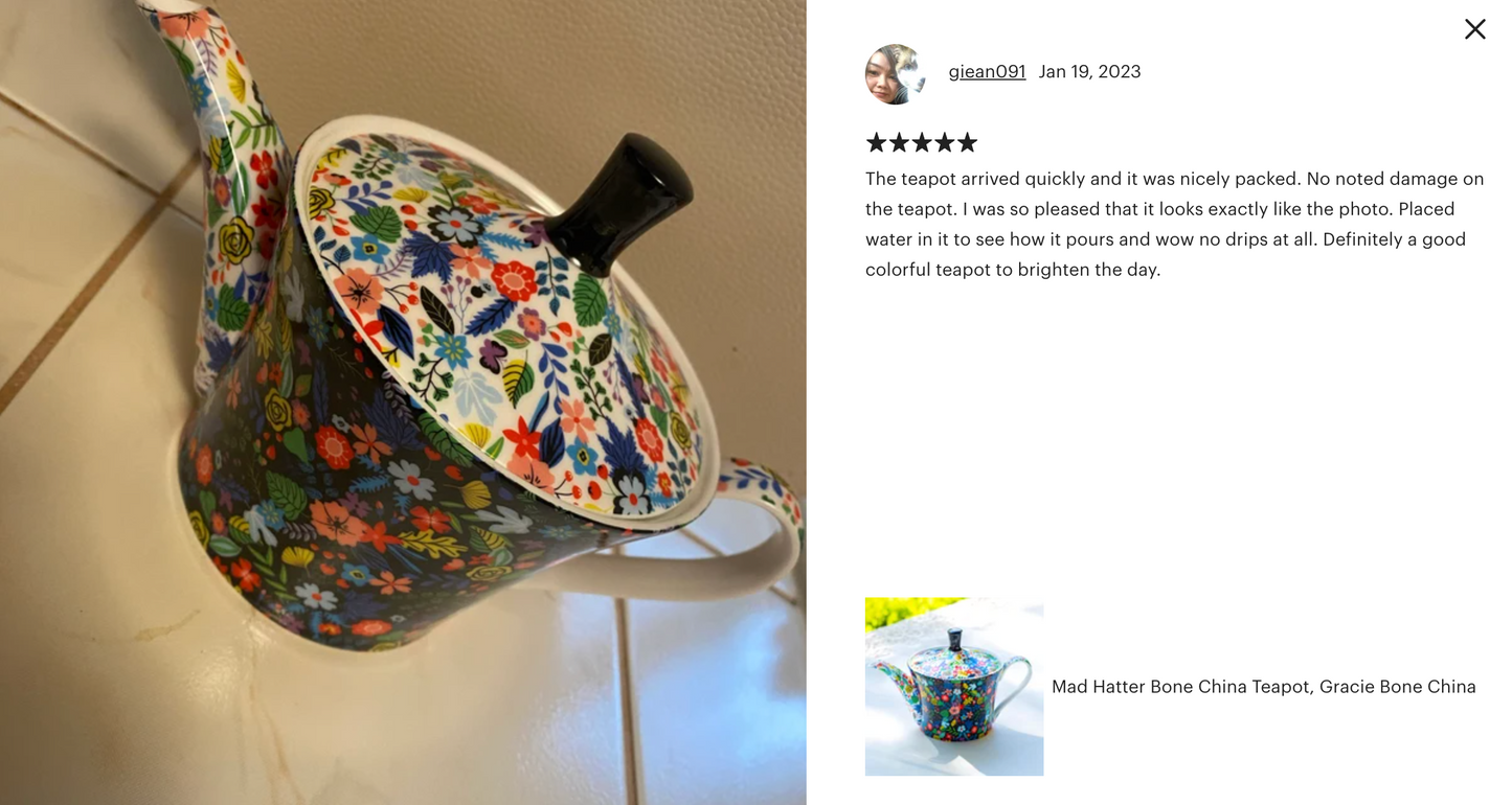 Mad Hatter Bone China Teapot