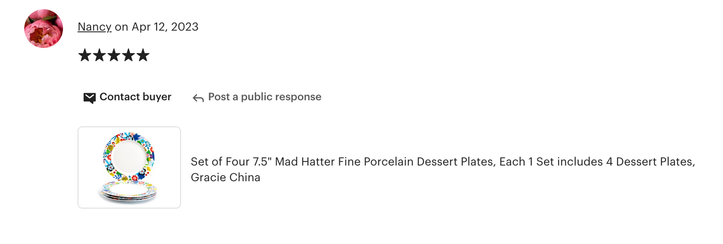 7.5" Mad Hatter Bone China Dessert Plate