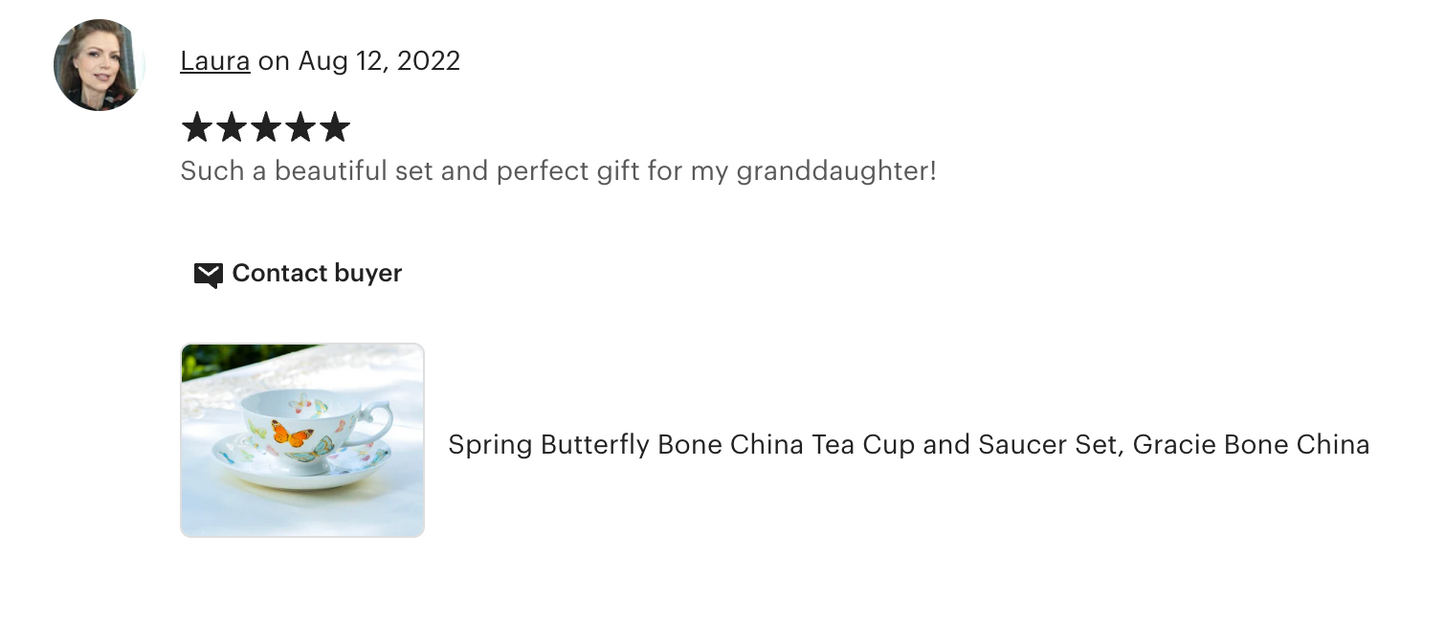 Spring Butterfly Bone China Tea Cup and Saucer