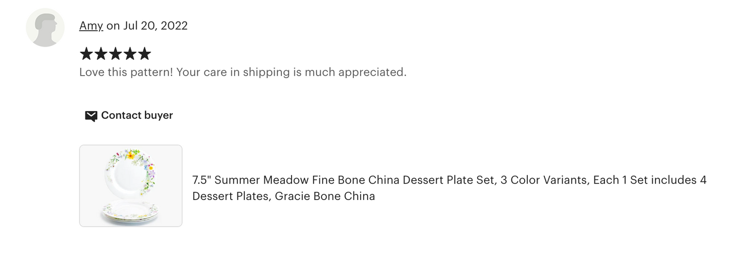 7.5" Summer Meadow Bone China Dessert Plate