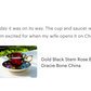 Gold Black Stem Rose Bone China Tea Cup and Saucer