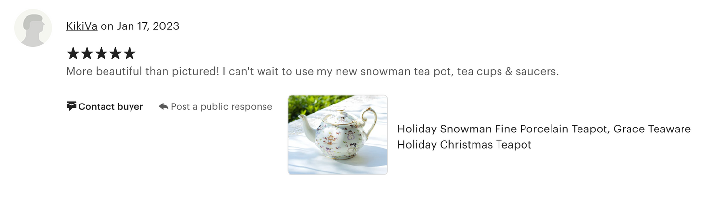 Holiday Snowmen Fine Porcelain Teapot