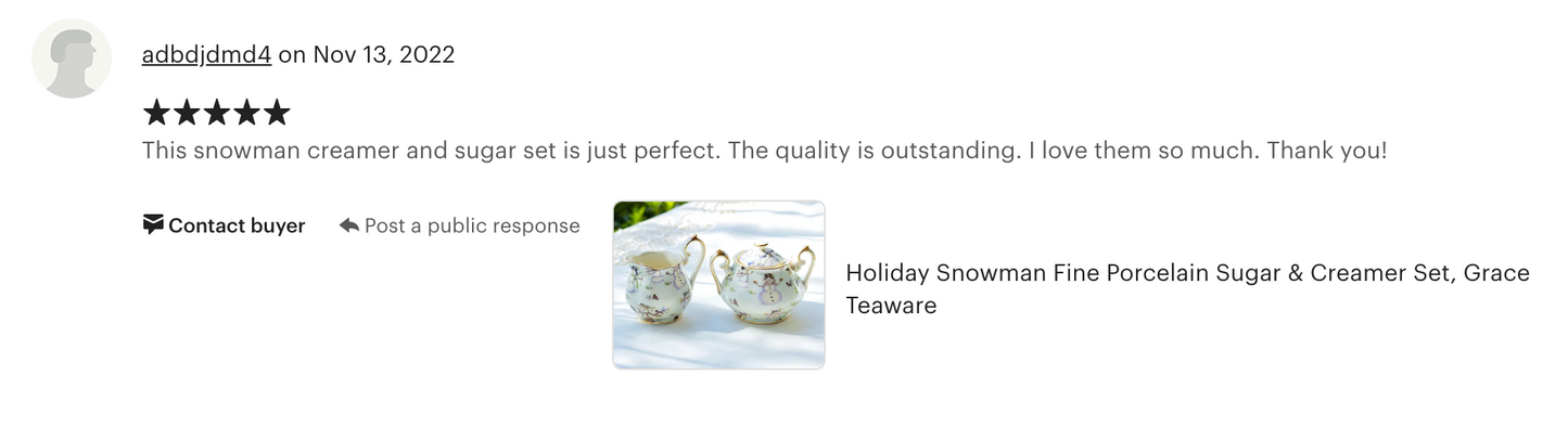 Holiday Snowmen Fine Porcelain Sugar & Creamer Set