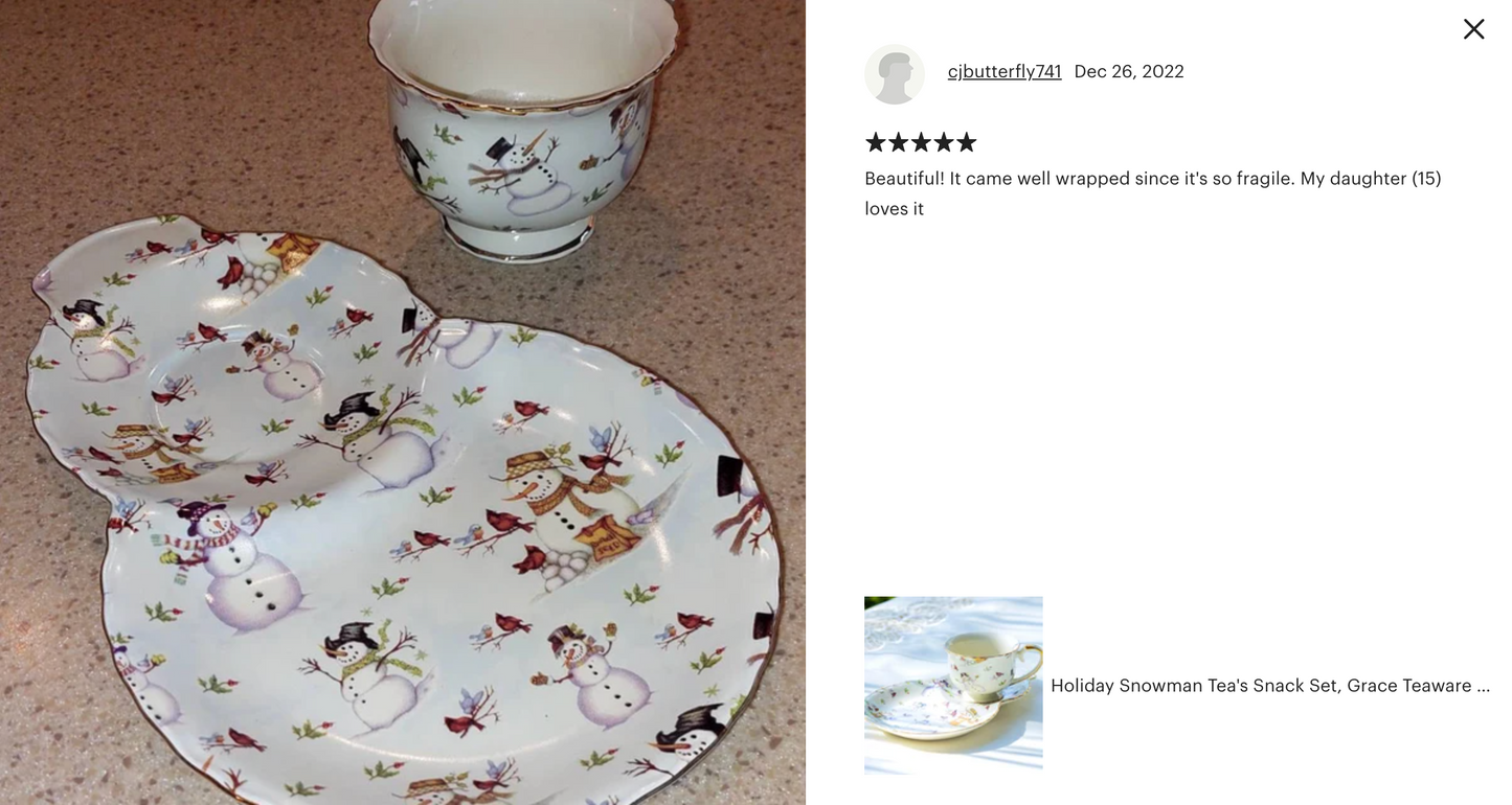 Holiday Snowmen Tea's Snack Set