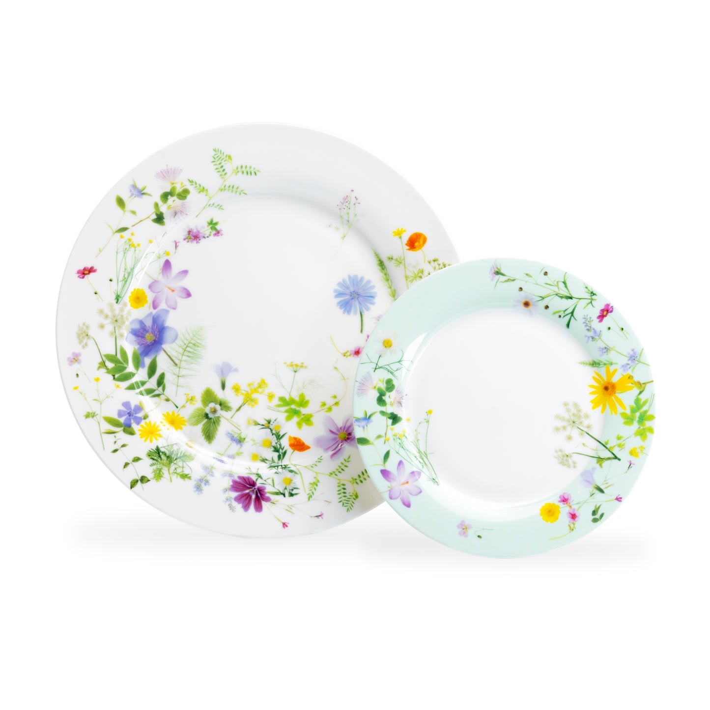 summer meadow dessert salad dinner plates white mint