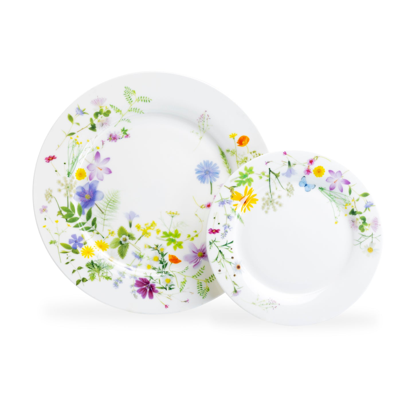 summer meadow dessert salad dinner plates white